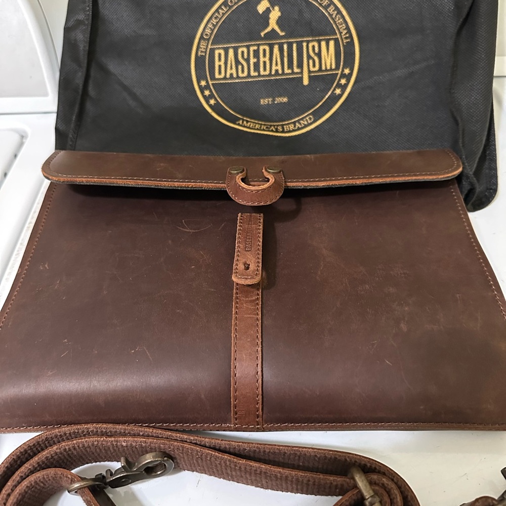 Baseballism Mae Brown Glove Leather Messenger Crossbody Bag